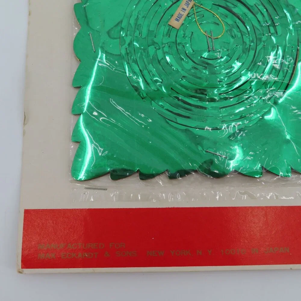 VTG Shiny Brite Christmas Garland Green Foil 9 Feet Made in Japan Retro NEW Xmas